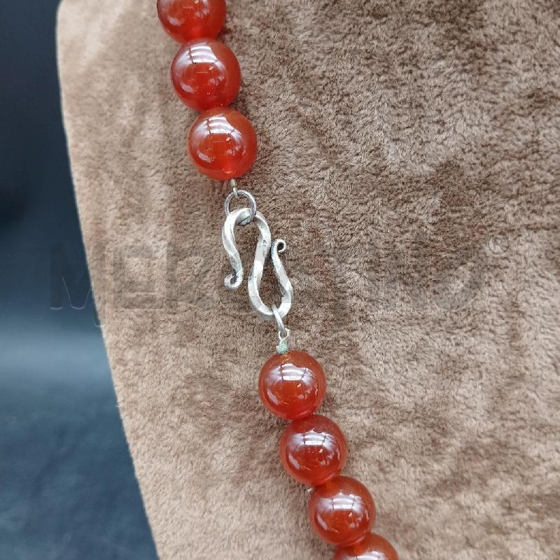 COLLANA PIETRE ROSSO SFERE MET | Mercatino dell'Usato Roma garbatella 3