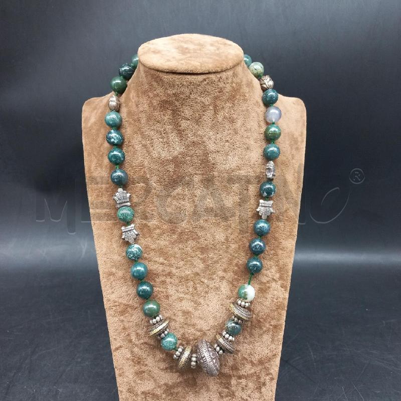 COLLANA PIETRE VERDE BREV  | Mercatino dell'Usato Roma garbatella 1