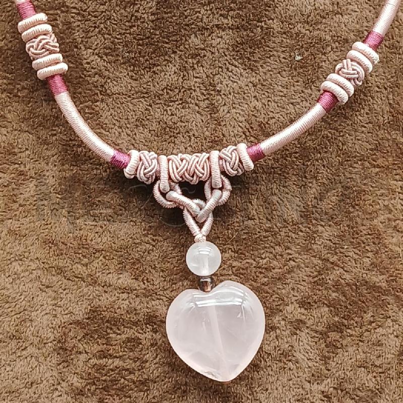 COLLANA QUARZO ROSA FILO  | Mercatino dell'Usato Roma garbatella 2