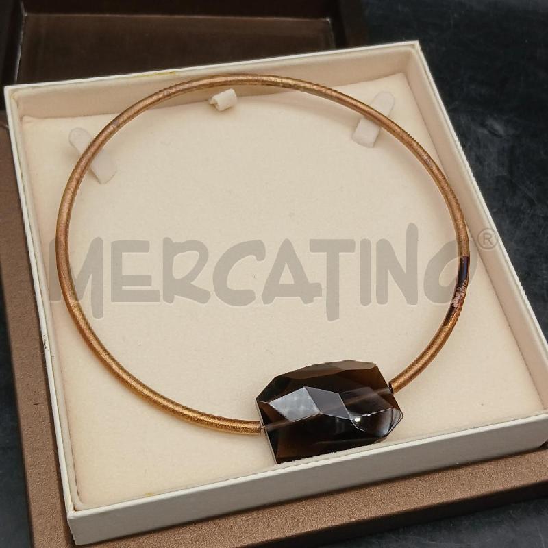 COLLANA RIGIDA ATHMO SFERA BRONZO PIETRA FUME | Mercatino dell'Usato Roma garbatella 1