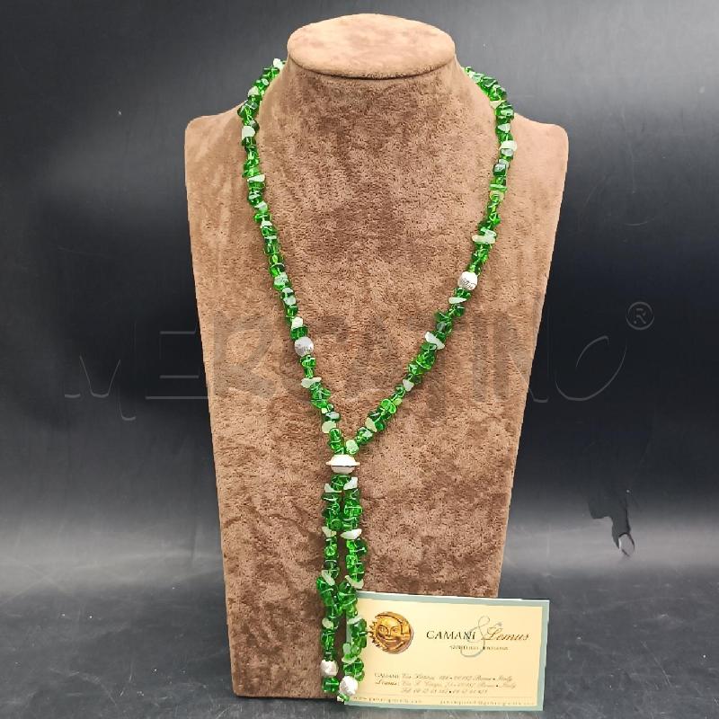 COLLANA SASSOLINI VERDE INSERT ARG | Mercatino dell'Usato Roma garbatella 1