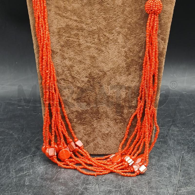 COLLANA SFERE ROSSO PERLINE | Mercatino dell'Usato Roma garbatella 2