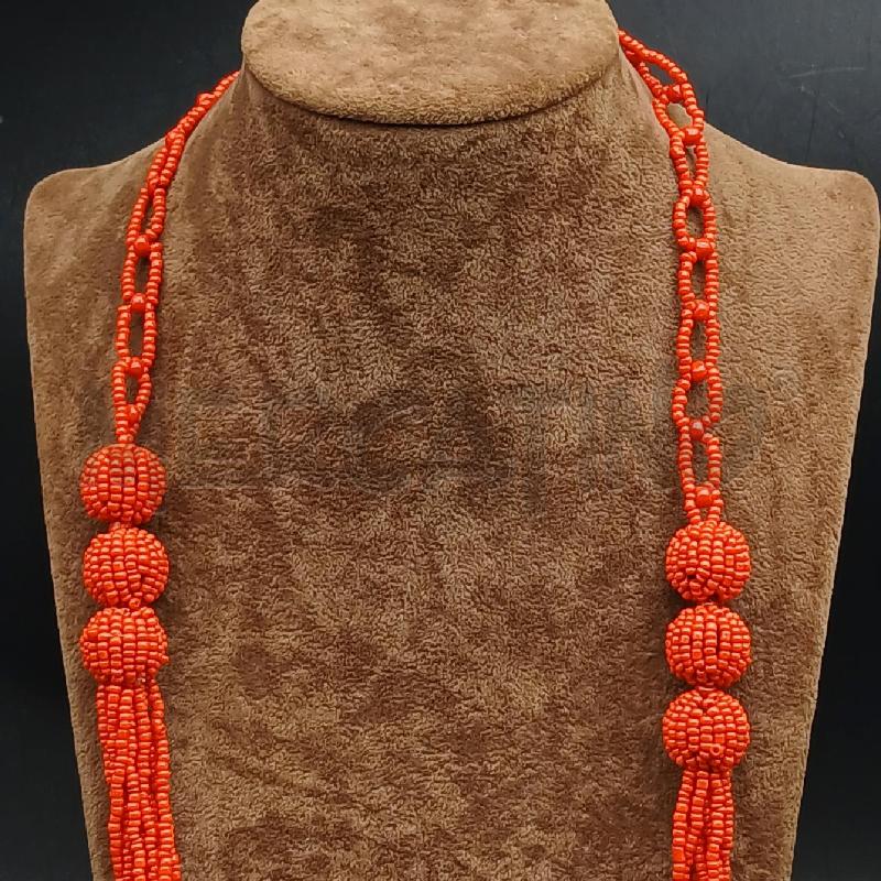 COLLANA SFERE ROSSO PERLINE | Mercatino dell'Usato Roma garbatella 3
