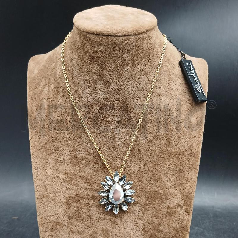 COLLANA SODINI GOCCIA GRIGIO  | Mercatino dell'Usato Roma garbatella 1