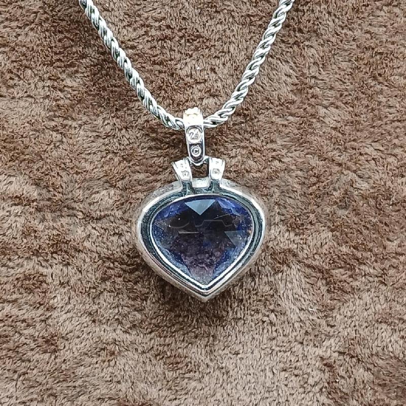 COLLANA SWAROVSKI CIONDOLO CUORE LILLA  | Mercatino dell'Usato Roma garbatella 3