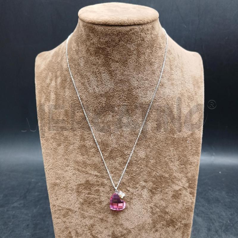 COLLANA SWAROVSKI CIONDOLO CUORE ROSA  | Mercatino dell'Usato Roma garbatella 1