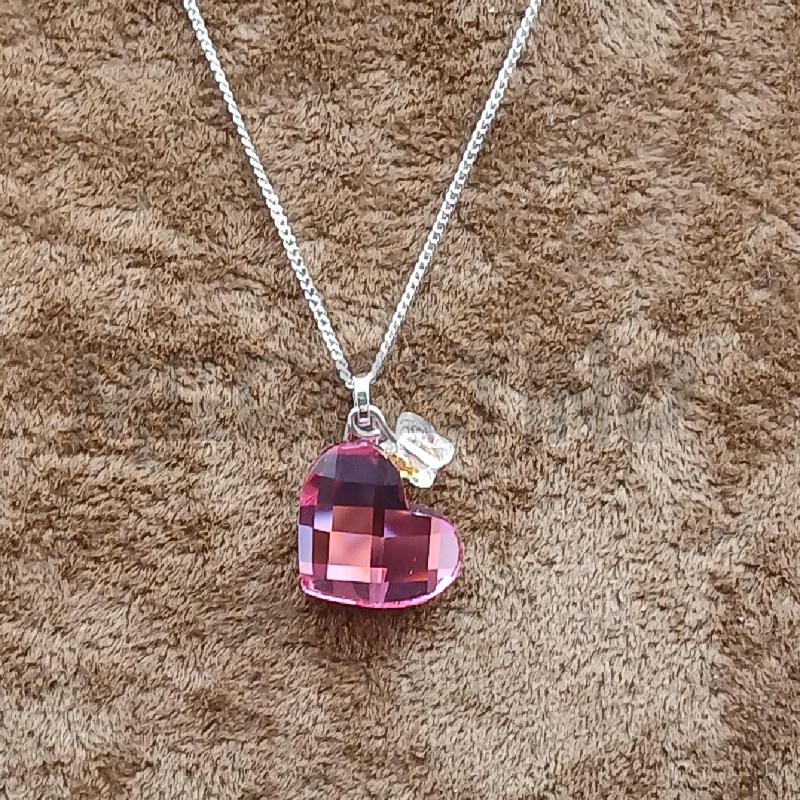 COLLANA SWAROVSKI CIONDOLO CUORE ROSA  | Mercatino dell'Usato Roma garbatella 2