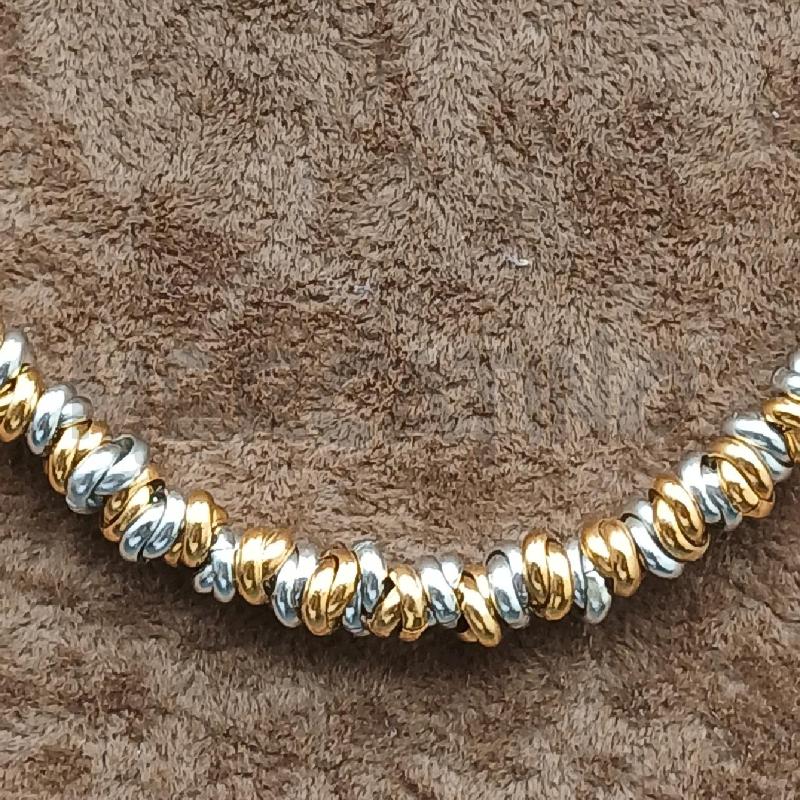 COLLANA UOMO CERCHI ARG E DORATI  | Mercatino dell'Usato Roma garbatella 2