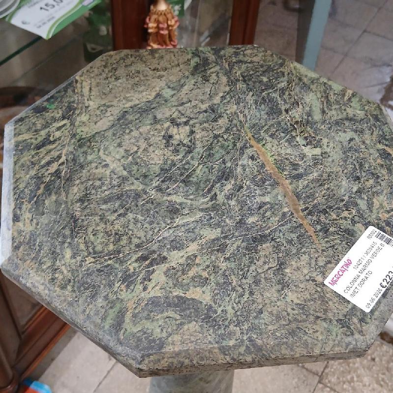 COLONNA MARMO VERDE B/MET DORATO | Mercatino dell'Usato Roma garbatella 4