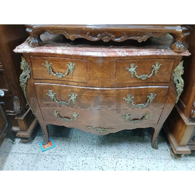 COMO' INTARSIATO 2+2CASSETTI PIANO MARMO | Mercatino dell'Usato Roma garbatella 1