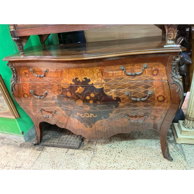 COMO' INTARSIATO MOSSO 3 CASSETTI  | Mercatino dell'Usato Roma garbatella 1