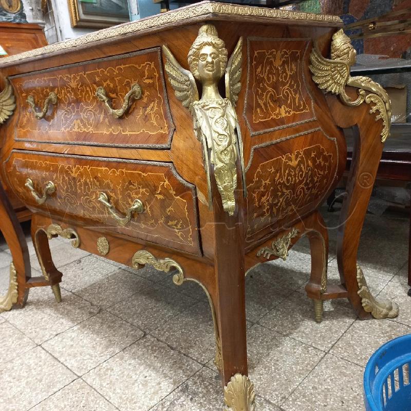 COMO' INTARSIATO PIANO MARMO 2 CASSETTI  | Mercatino dell'Usato Roma garbatella 4