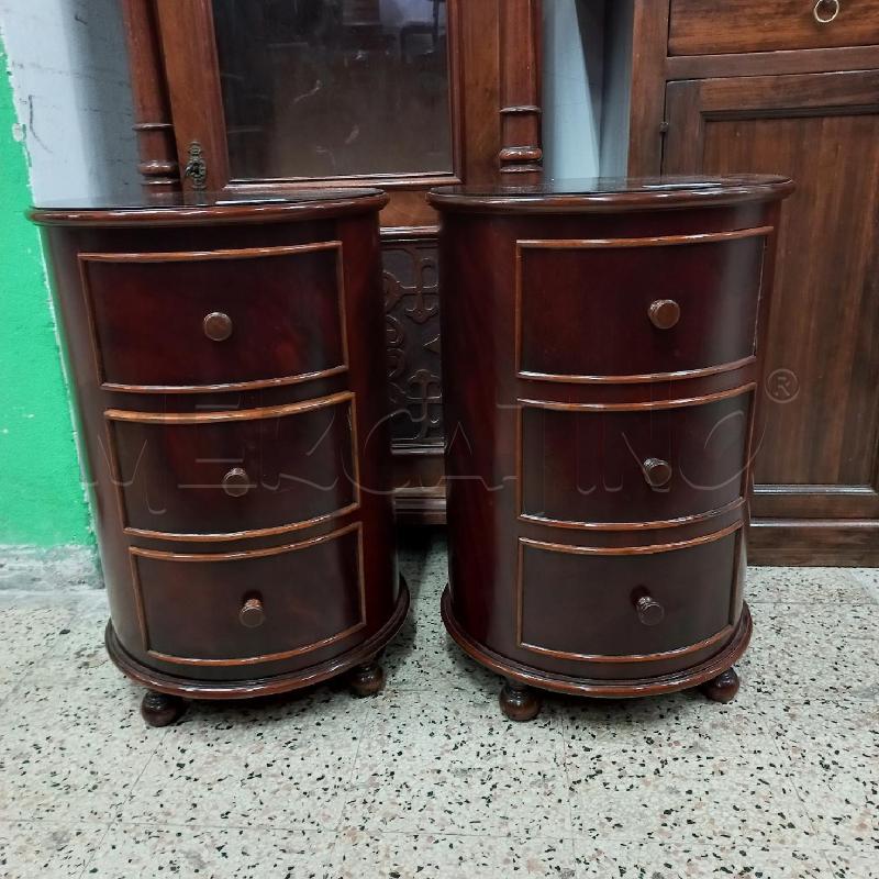 COPPIA COMODINI CILINDRO 3 CASSETTI  | Mercatino dell'Usato Roma garbatella 1