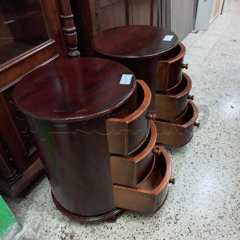 COPPIA COMODINI CILINDRO 3 CASSETTI  | Mercatino dell'Usato Roma garbatella 2