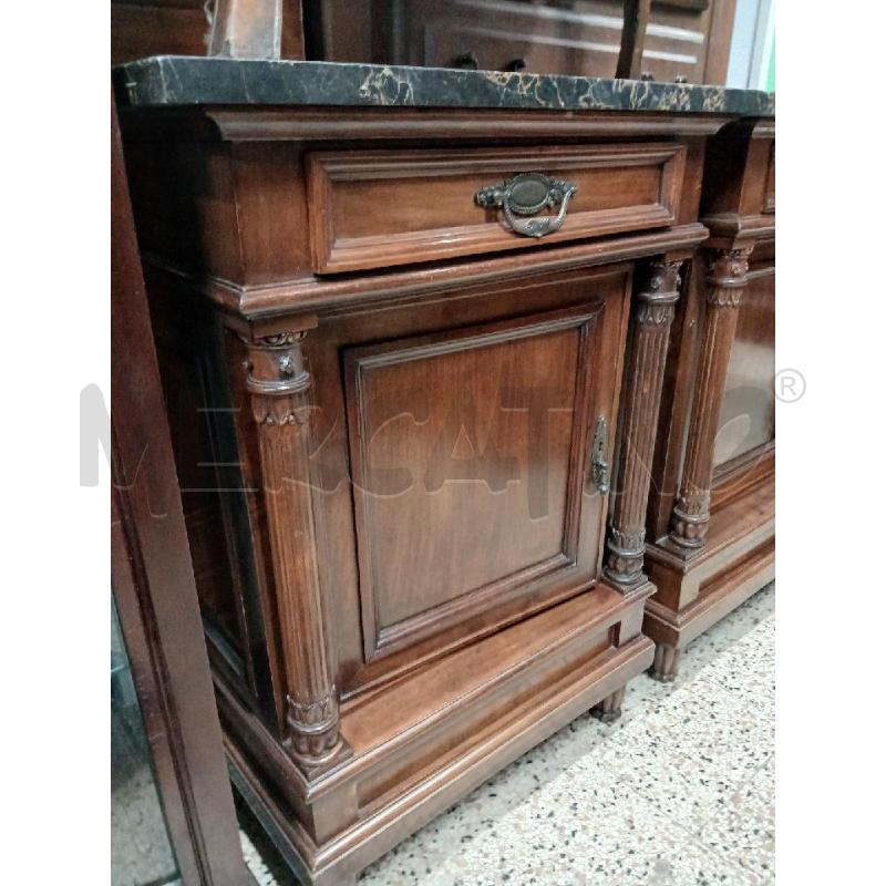 COPPIA COMODINI PIANO MARMO NERO 1 C + 1 ANTA  | Mercatino dell'Usato Roma garbatella 2