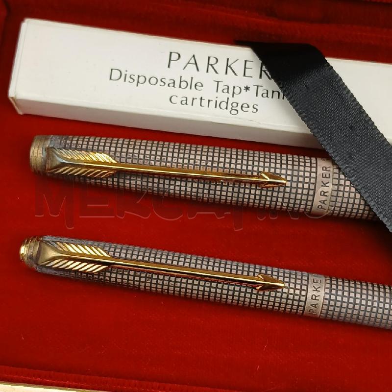 COPPIA PENNE PARKER STERLING SILVER CON CUST | Mercatino dell'Usato Roma garbatella 2