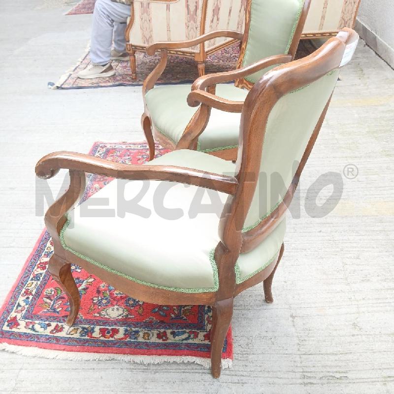 COPPIA POLTRONCINE INTARSIATE SEDUTA VERDE  | Mercatino dell'Usato Roma garbatella 4