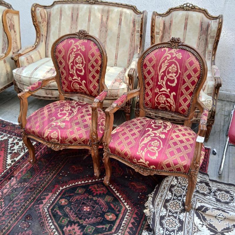COPPIA POLTRONCINE NOCE SEDUTA ROSSA | Mercatino dell'Usato Roma garbatella 1