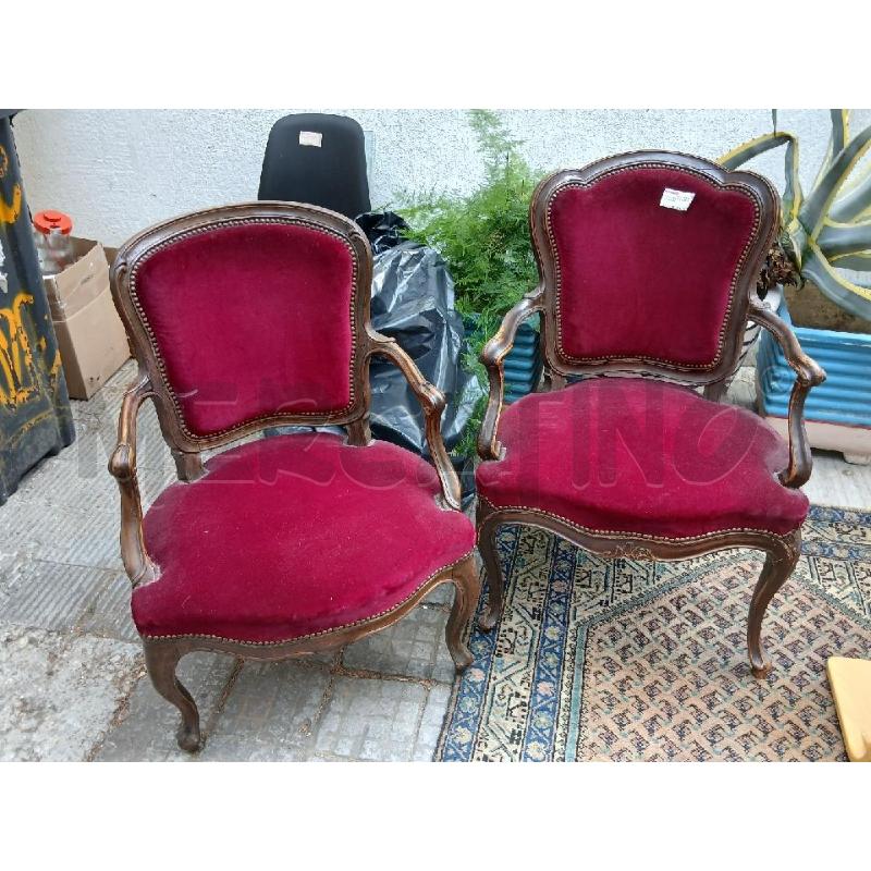 COPPIA POLTRONCINE SEDUTA ROSSA | Mercatino dell'Usato Roma garbatella 1