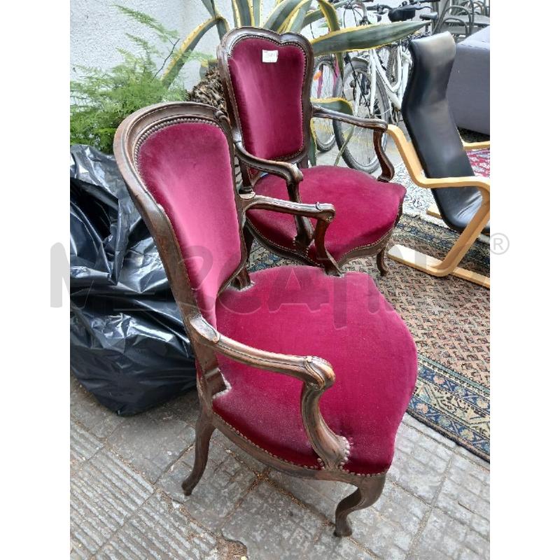 COPPIA POLTRONCINE SEDUTA ROSSA | Mercatino dell'Usato Roma garbatella 2