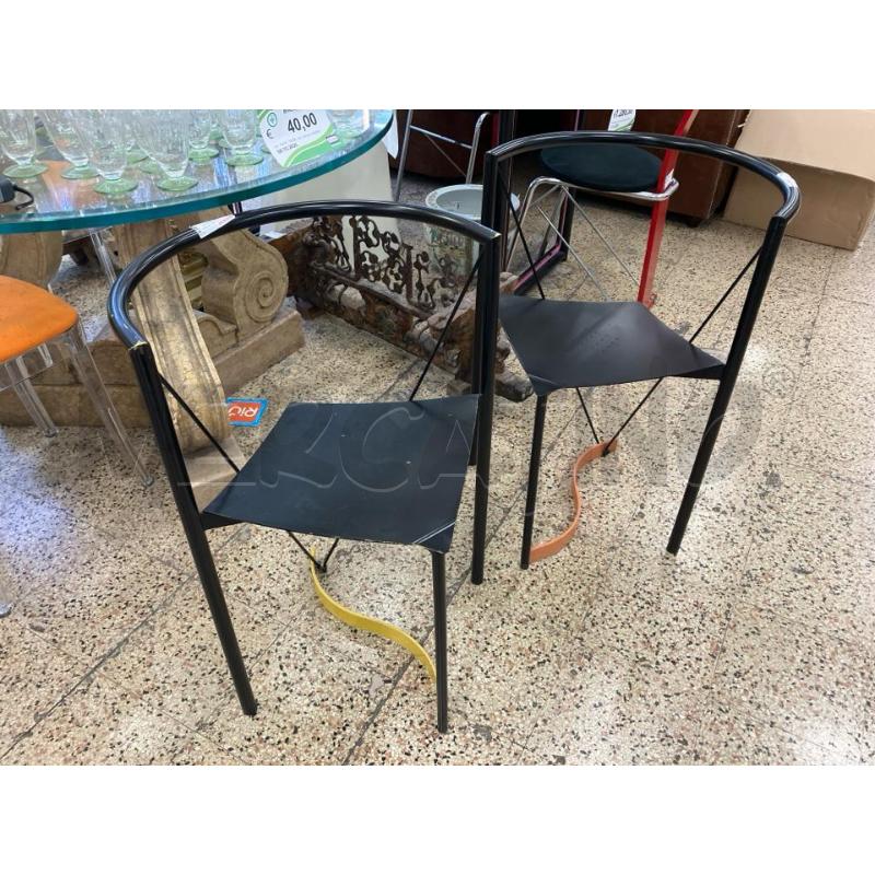 COPPIA SEDIE METALLO NERO | Mercatino dell'Usato Roma garbatella 1
