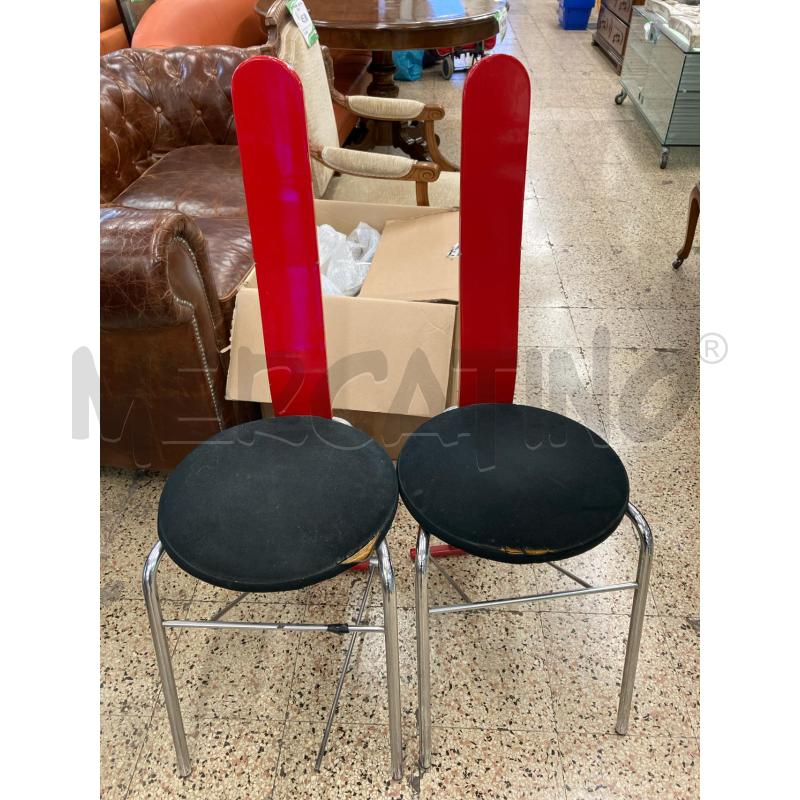 COPPIA SEDIE SCHIENALE ALTO ROSSO | Mercatino dell'Usato Roma garbatella 1