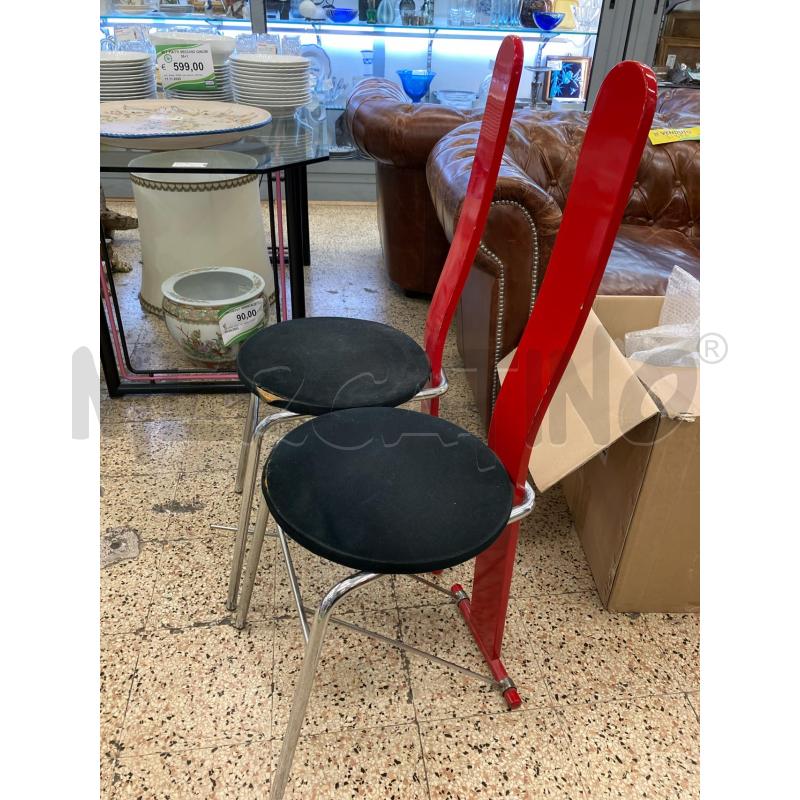 COPPIA SEDIE SCHIENALE ALTO ROSSO | Mercatino dell'Usato Roma garbatella 2