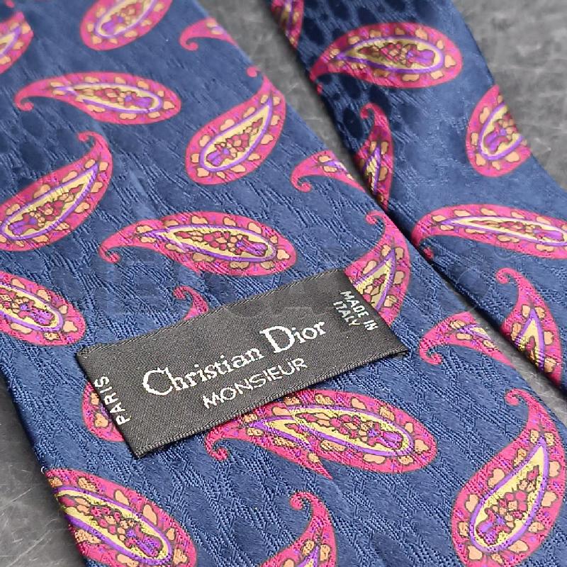 CRAVATTA DIOR BLU FANT PAISLEY ROSSO  | Mercatino dell'Usato Roma garbatella 2