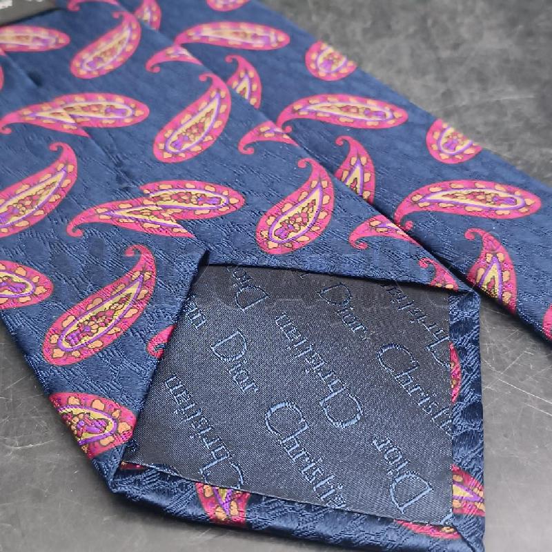 CRAVATTA DIOR BLU FANT PAISLEY ROSSO  | Mercatino dell'Usato Roma garbatella 3