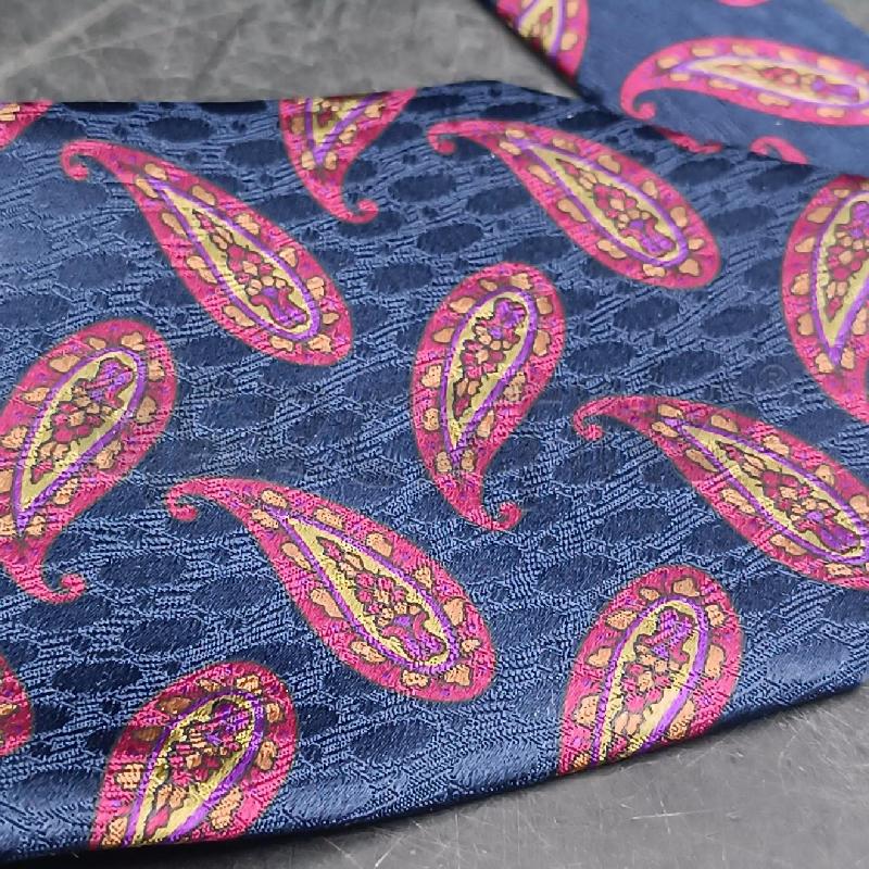 CRAVATTA DIOR BLU FANT PAISLEY ROSSO  | Mercatino dell'Usato Roma garbatella 4