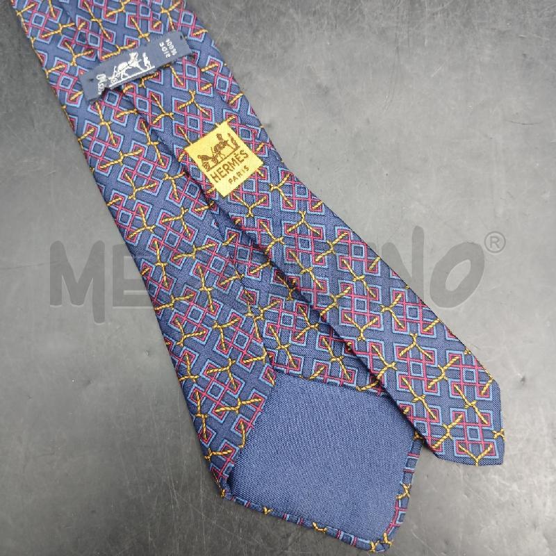 CRAVATTA HERMES BLU  | Mercatino dell'Usato Roma garbatella 3