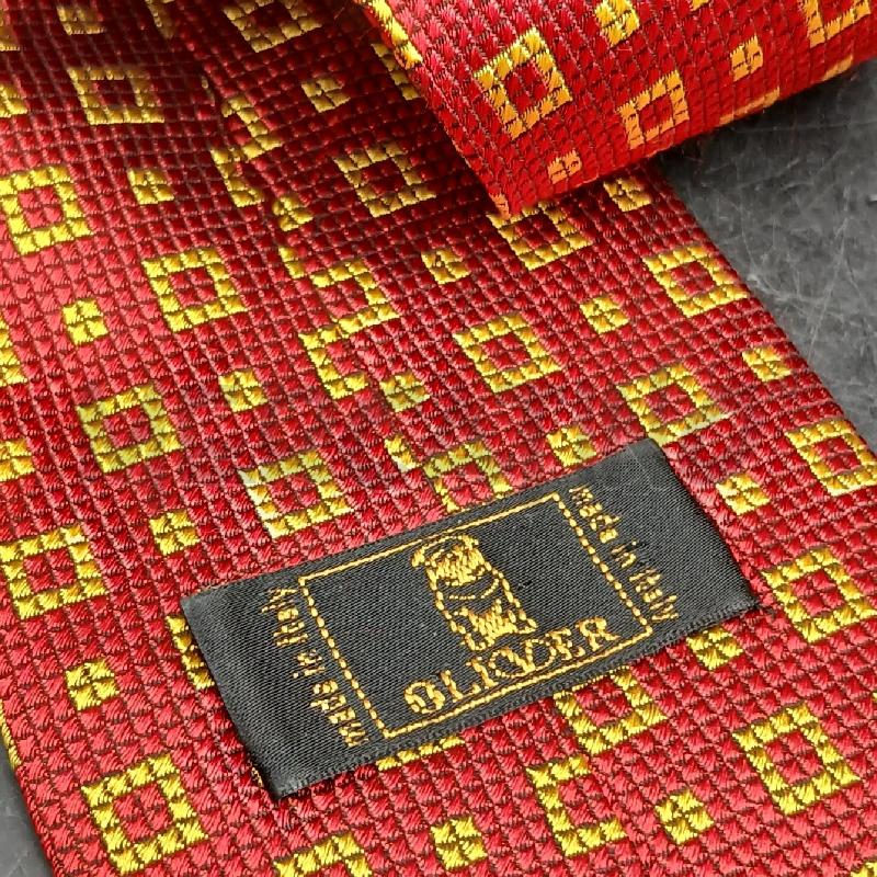 CRAVATTA OLIVER ROSSO E GIALLO  | Mercatino dell'Usato Roma garbatella 3