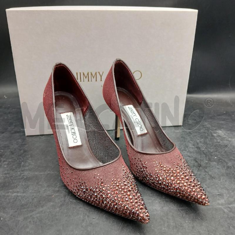 DECOLLETE JIMMY CHOO ROSSO PUNTA STRASS | Mercatino dell'Usato Roma garbatella 1