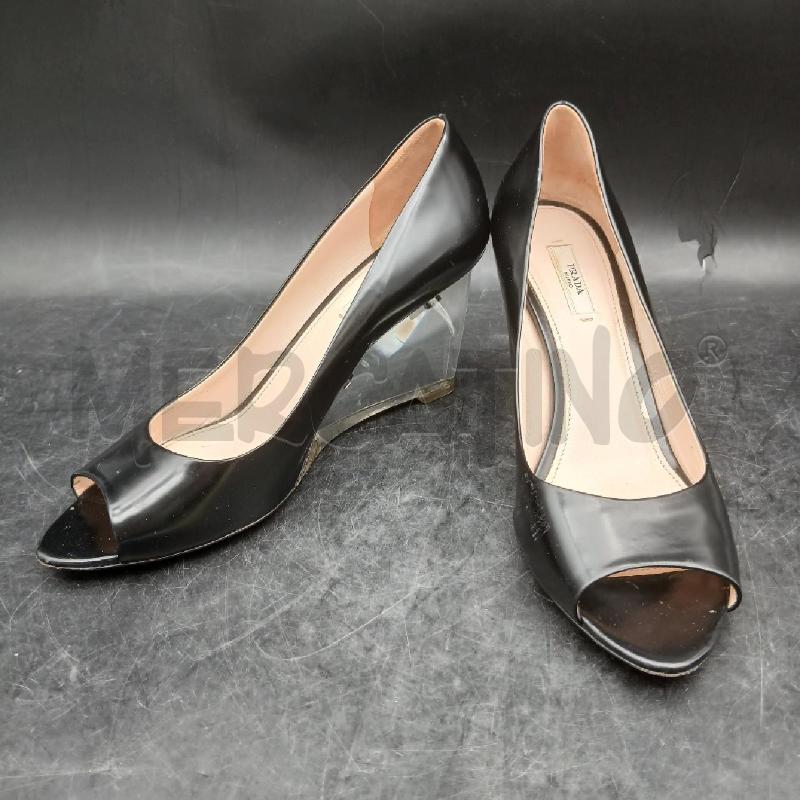 DECOLLETE PRADA NERO OPEN TOE | Mercatino dell'Usato Roma garbatella 1