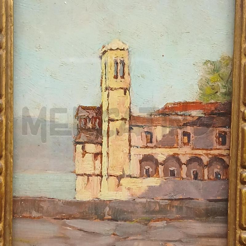 DIPINTO CAMPANILE SUL LAGO (NATALI) | Mercatino dell'Usato Roma garbatella 2