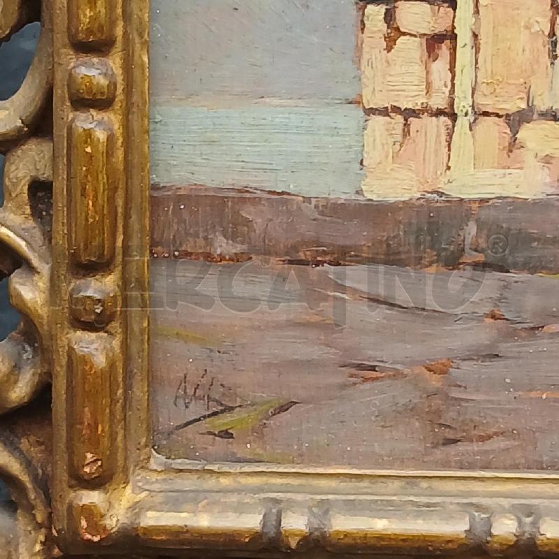 DIPINTO CAMPANILE SUL LAGO (NATALI) | Mercatino dell'Usato Roma garbatella 3