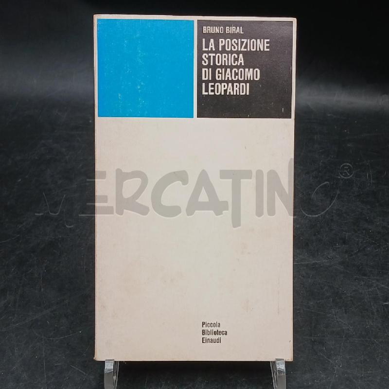 EINAUDI BIRAL LA POSIZONE STORICA DI LEOPARDI | Mercatino dell'Usato Roma garbatella 1