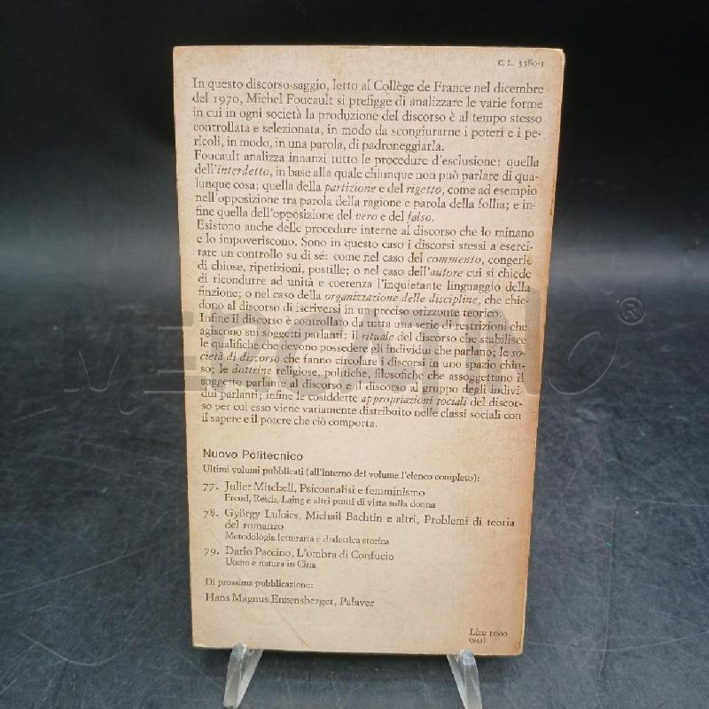 EINAUDI FOUCAULT L'ORDINE DEL DISCORSO | Mercatino dell'Usato Roma garbatella 2