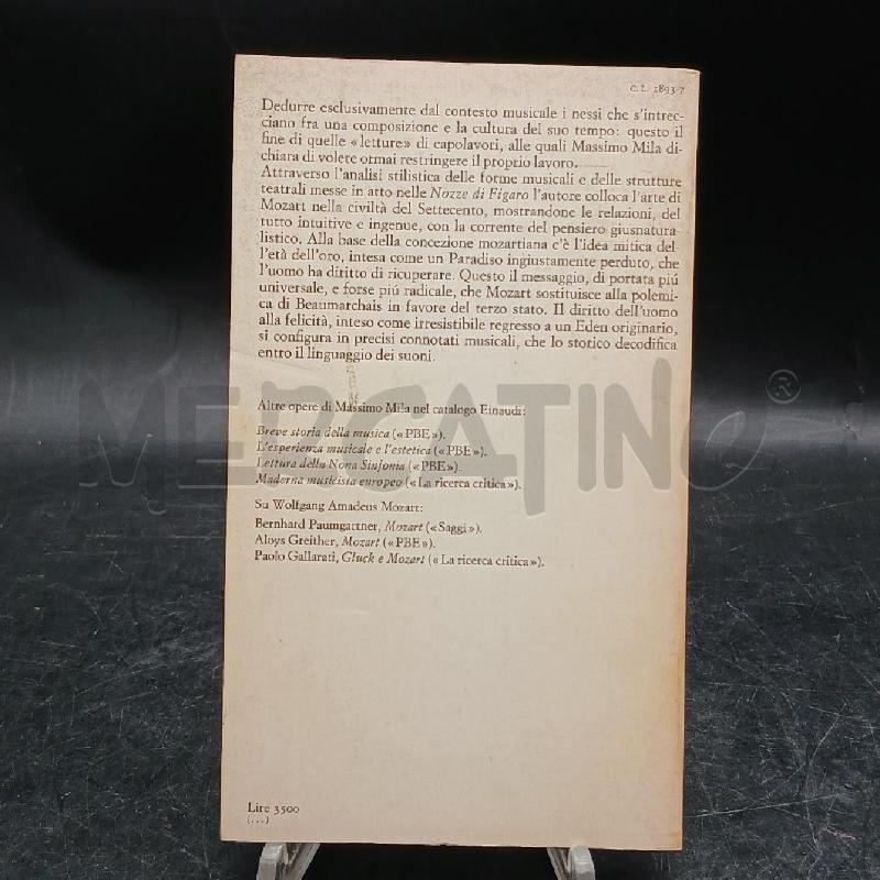 EINAUDI M. MILA LETTURA DELLE NOZZE DI FIGARO | Mercatino dell'Usato Roma garbatella 2
