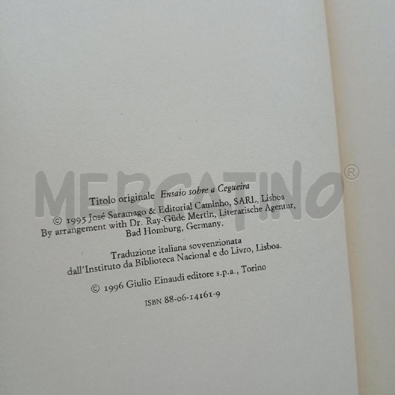 EINAUDI SARAMAGO CECITÀ | Mercatino dell'Usato Roma garbatella 4