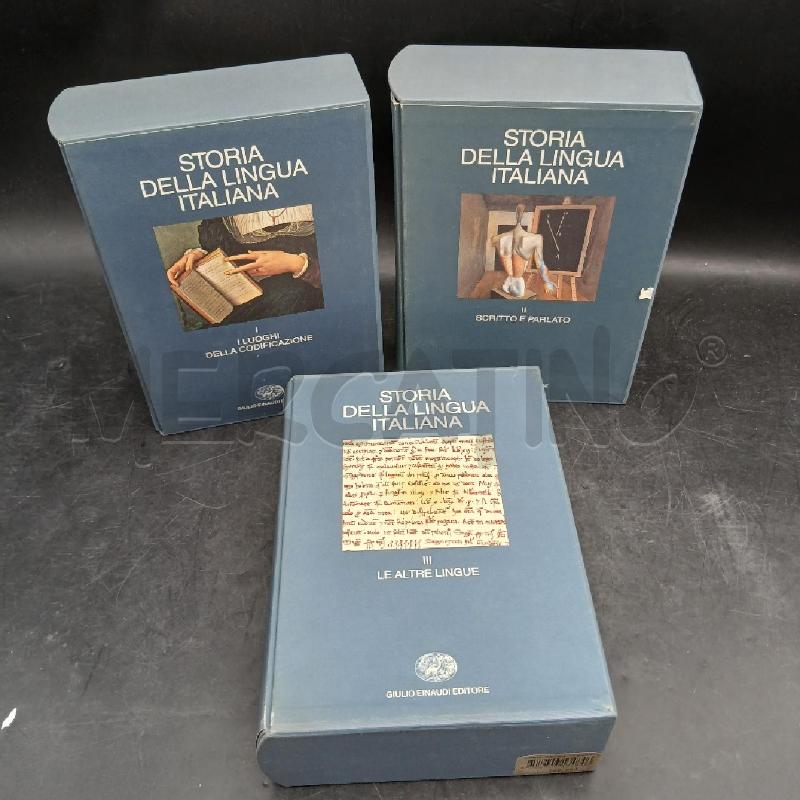 EINAUDI STORIA DELLA LINGUA ITALIANA VOL 1 2 3 | Mercatino dell'Usato Roma garbatella 2