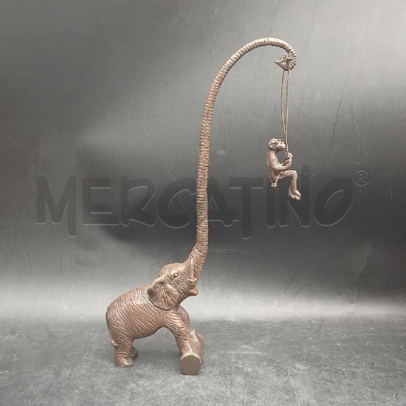 ELEFANTE CON SCIMMIA BRONZO | Mercatino dell'Usato Roma garbatella 1