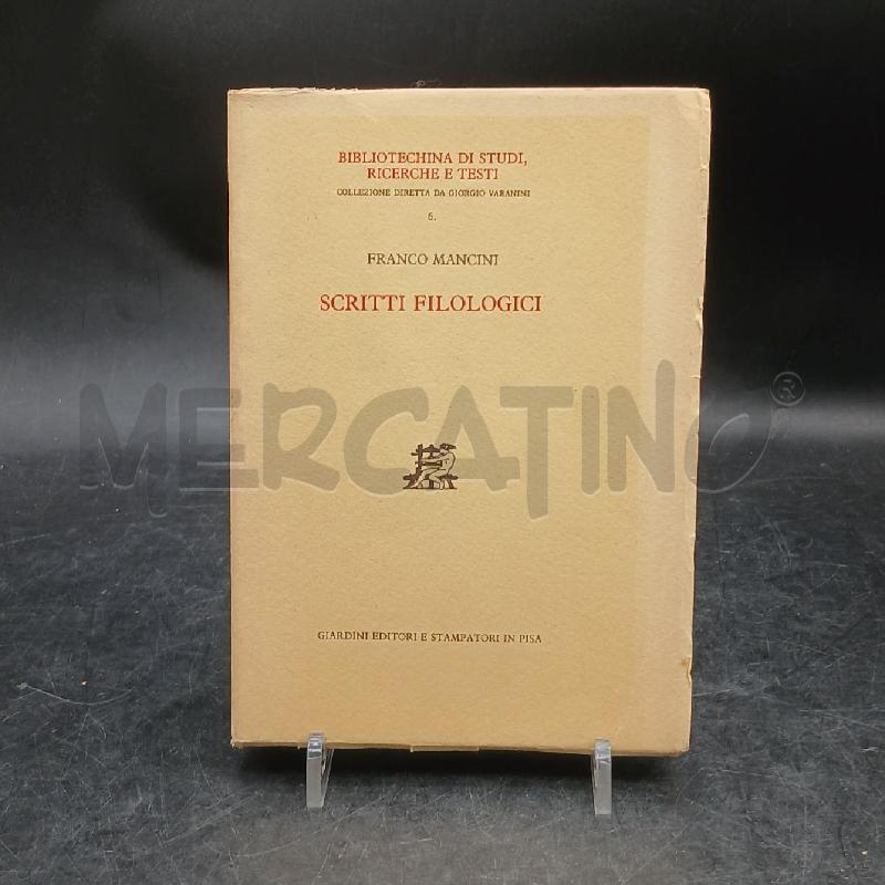 F. MANCINI SCRITTI FILOLOGICI | Mercatino dell'Usato Roma garbatella 1