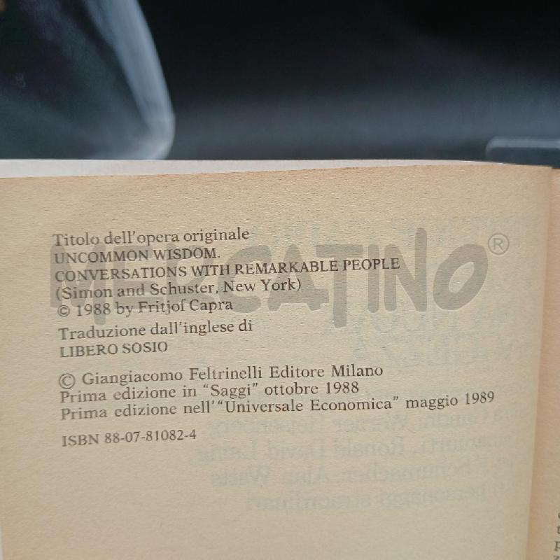 FELTRINELLI F. CAPRA VERSO UNA NUOVA SAGGEZZA | Mercatino dell'Usato Roma garbatella 4