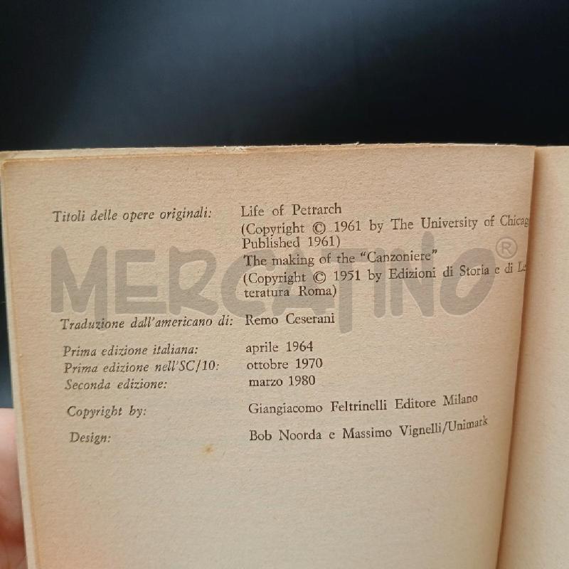 FELTRINELLI WILKINS VITA DEL PETRARCA | Mercatino dell'Usato Roma garbatella 4