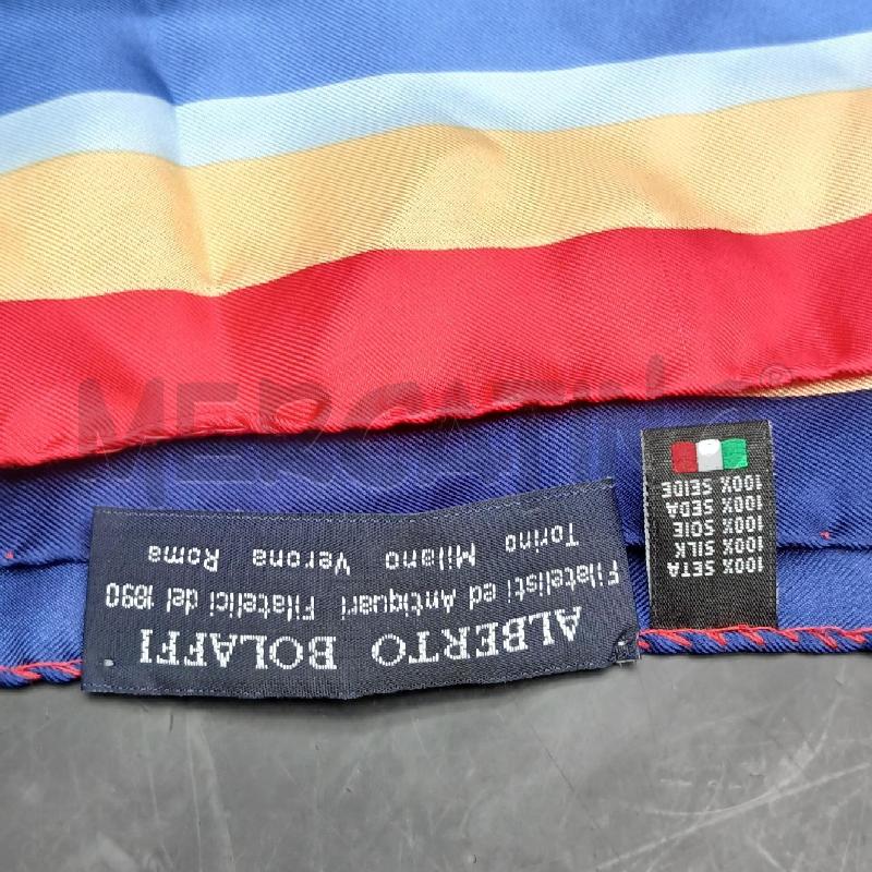 FOULARD ALBERTO BOLAFFI CELESTE E ROSSO  | Mercatino dell'Usato Roma garbatella 2