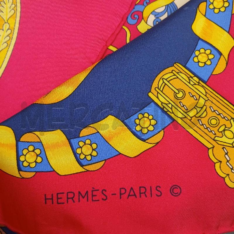 FOULARD HERMES EXITUS ACTA PROBAT ROSSO BEIGE GIALLO | Mercatino dell'Usato Roma garbatella 4