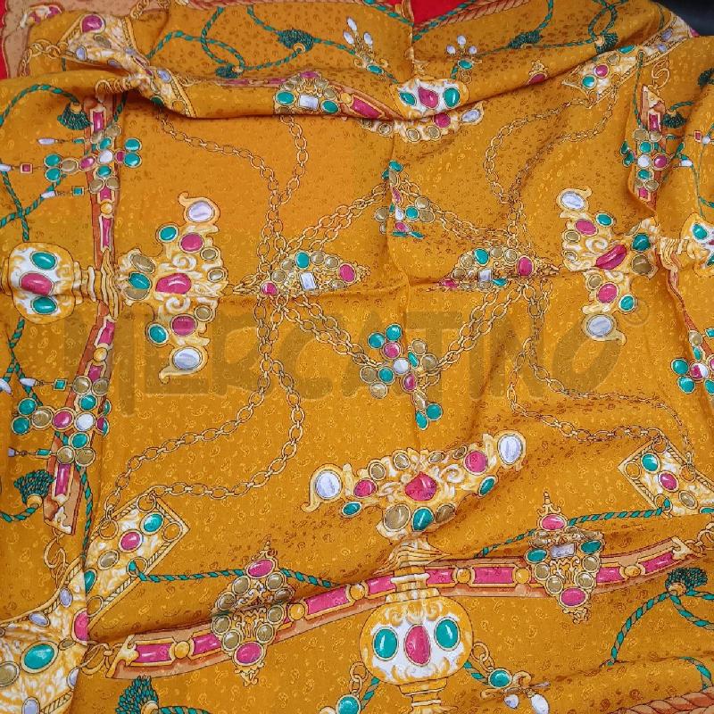 FOULARD LAURA BIAGIOTTI MARRONE E ROSSO  | Mercatino dell'Usato Roma garbatella 3