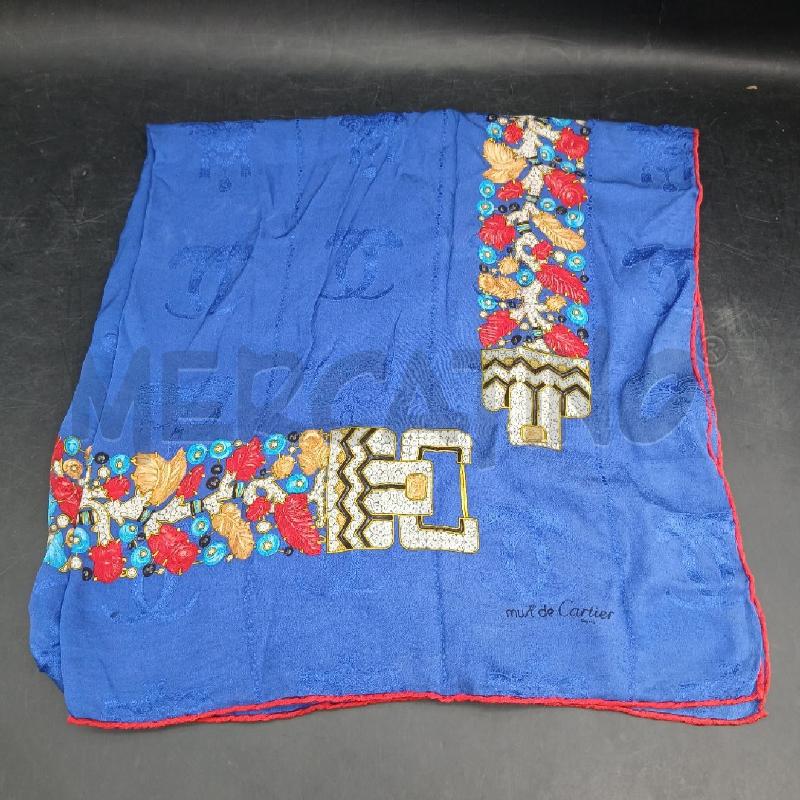 FOULARD MUST DE CARTIER BLU FANTAS | Mercatino dell'Usato Roma garbatella 1