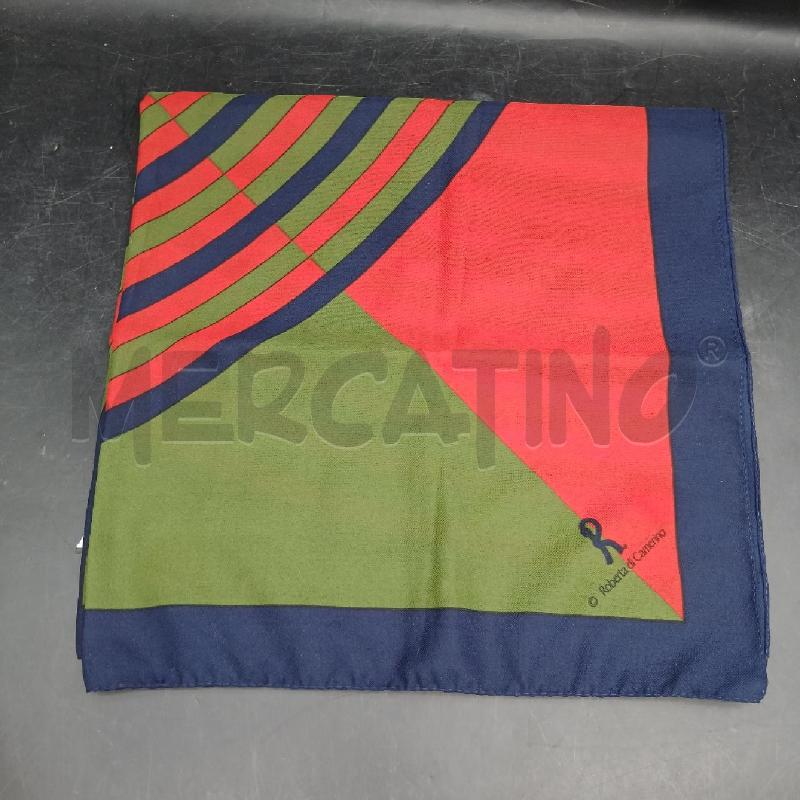 FOULARD ROBERTA DI CAMERINO BLU ROSSO VERDE | Mercatino dell'Usato Roma garbatella 1